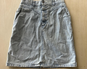Vintage Pizzazz Kjol Dam 10 Blå Denim Pennknälång Högmidja Fickor