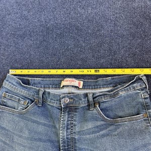 Y2K Wrangler Relaxed Boot Flex Jeans Mens Medium Wash Blue Bootcut Fits 36x34 image 6
