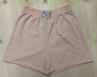 Pantalones cortos vintage Sergio Valente para mujer, talla grande, jersey rosa, sudadera informal.