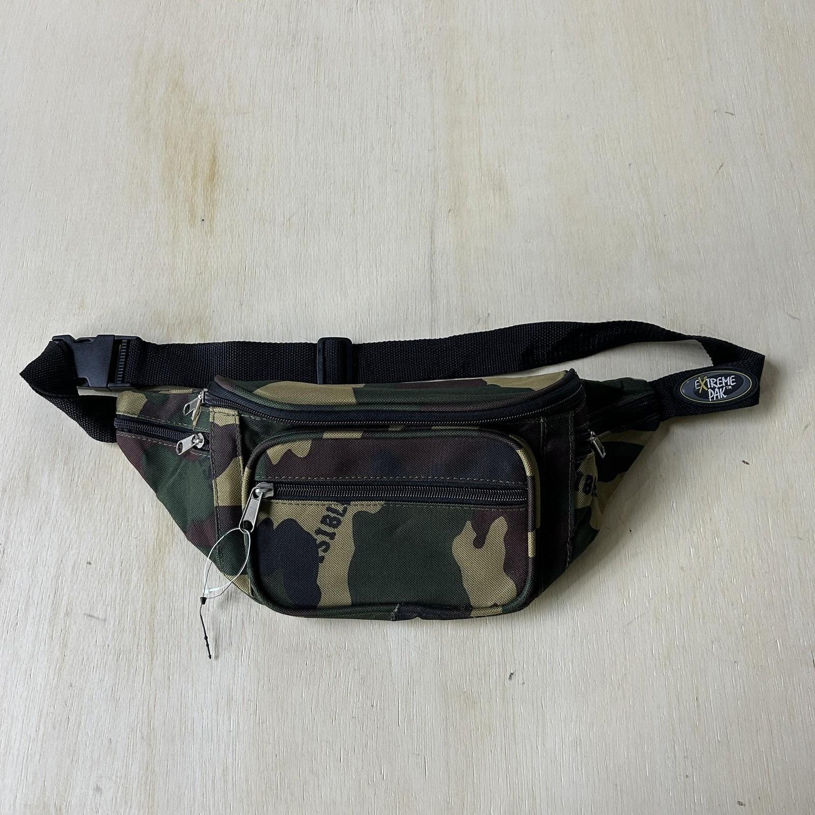 バッグ 00s y2k camo bagpack made in USA Y2K Extreme Pak Camouflage Fanny Pack Waist Bag Zip Pockets Travel