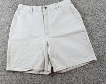 Vintage Lee Bermuda Shorts Womens 18 White Denim Relaxed 5 Pocket Casual Summer
