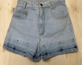 Vintage Contempo Casuals Shorts Womens M 25W Blue Denim Mom High Rise USA Casual