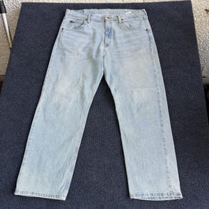 Y2K Wrangler Jeans Mens 36x29 Light Wash Blue Denim Straight Regular Casual image 3