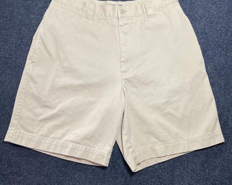 Szorty Chino Vintage Y2K Structure Men 34 Beżowe Płaskie z Przodu Na Co Dzień Lato