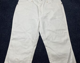 Vintage Rustler Jeans Mens 36x29 White Denim Regular Fit Straight USA Irregular