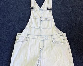 Y2K Mossimo レディース オーバーオール ミディアム デニム ショートオール 切りっぱなし裾 調節可能なストラップ