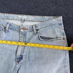 Y2K Wrangler Jeans Mens 36x29 Light Wash Blue Denim Relaxed Straight Retro image 9