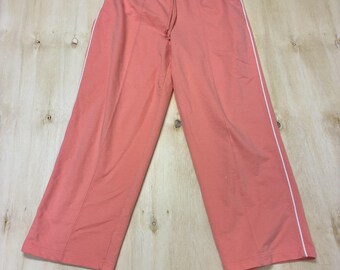 Y2K FUDA Sport Sweatpants Womens PXL Pink Straight Leg Drawstring Side Stripe