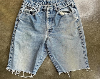 Jeans vintage New York taglia 8, Made in Hong Kong, cotone, pantaloncini modello "dad shorts" da 29 pollici.