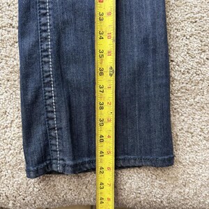 Y2K Seven7 Bootcut Jeans Women 8 Med Wash Blue Stretch Denim Embroidered Pockets image 8