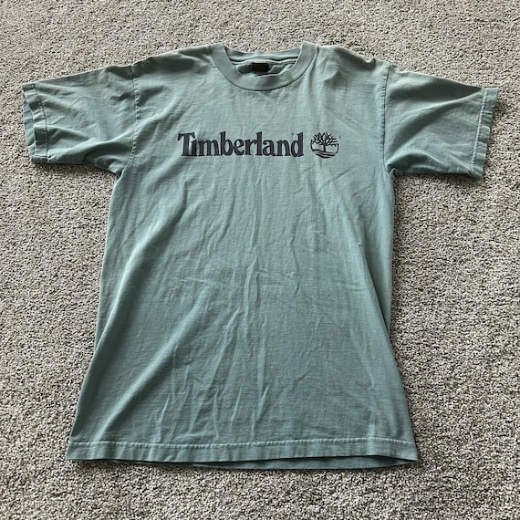 Timberland, Vintage Timberland Shirt Mens Medium Blue Logo Graphic Tee T-Shirt USA Outdoor