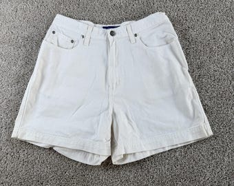 Vintage 90s Susquehanna Blues Shorts Womens 12 White Mom High Rise Twill Casual