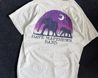 Camiseta vintage de Dave Matthews Band para hombre, talla XL, color gris, marca Fruit of the Loom, modelo Elephant.