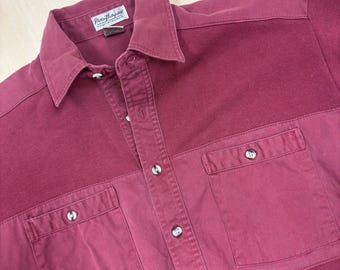 ヴィンテージ ノーム・トンプソン ポロシャツ メンズ ミディアム レッド ニット 半袖 ダブルポケット