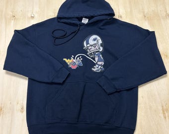 Y2K Penn State Nittany Lions Hoodie Sweatshirt Mens Large Blue NCAA Football