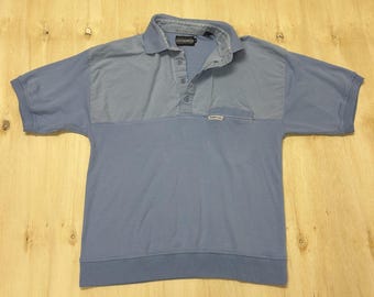Vintage Members Only Polo Shirt Mens Medium Blue Banded Waist Short Sleeve Knit