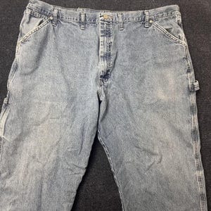 Y2K Wrangler Carpenter Jeans Mens 44x30 Light Denim Relaxed Straight Workwear image 1