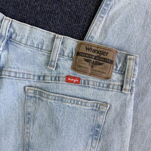 Y2K Wrangler Jeans Mens 36x29 Light Wash Blue Denim Straight Regular Casual image 2