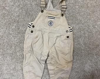 Vintage Miniwear Overall Baby Jungen 18 M Beige League All Star Twill Einteiler