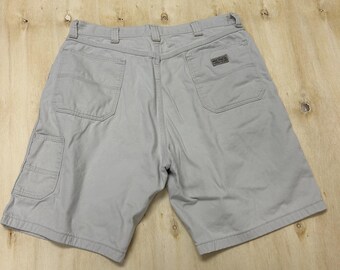 Y2K WRC Jean Co Cargo Shorts Mens 34 Gray Cotton Denim Relaxed Fit 10 Inseam