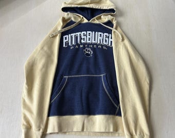 Y2K Pittsburgh Panthers Hoodie Sweatshirt Mens Medium Blue NCAA Football Proedge