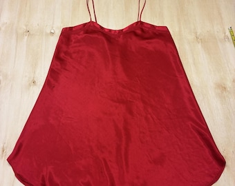 Vintage Bentley Gown Womens 1X Red Satin Lace Trim Chemise Sleepwear Lingerie