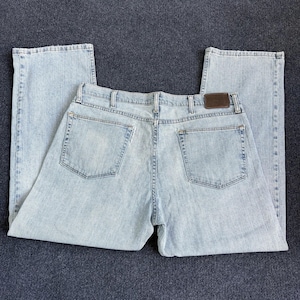 Y2K Wrangler Jeans Mens 36x29 Light Wash Blue Denim Relaxed Straight Retro image 1