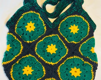 Handmade Jamaican-Inspired Crochet Tote Bag