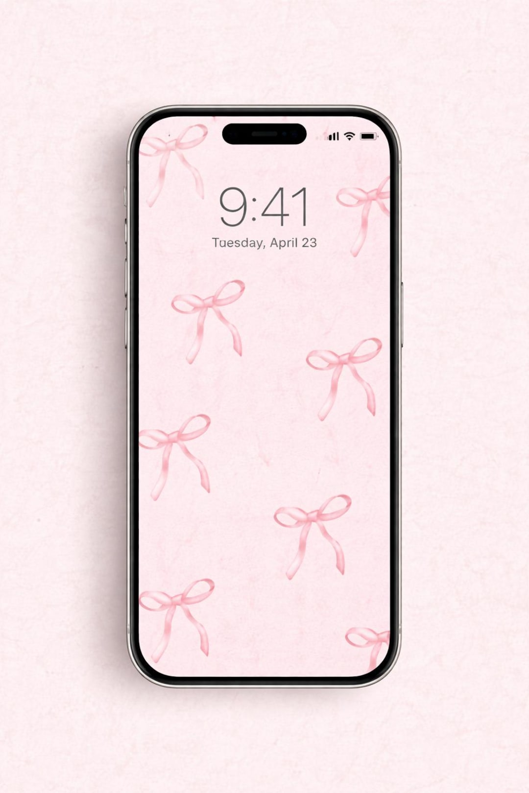 Pink Phone Wallpapers | Set of 4 Coquette Bow iPhone Backgrounds ...