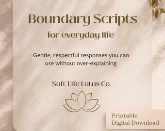 Boundary Scripts | Printable | Self-care | People Pleasing | Therapy Handout | Self Respect | Digital Download