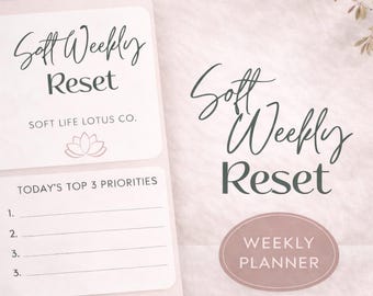 Weekly Reset Printable | Weekly Planning, Reflection | Self Care PDF (Digital Download)