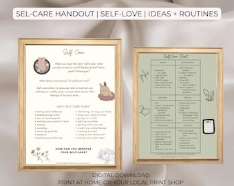 Self-Love Self-Care | Printable | Mental Health Handout | Digital Download