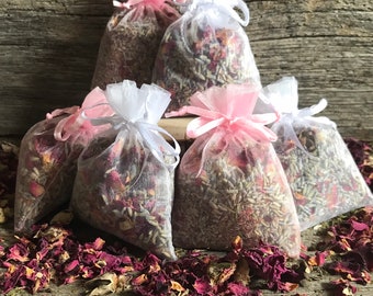 Wedding Sachet 30 Organic Dried Rose Bud Sachets Sachets Rose Bud Sachet Drawer Sachet Bridal Shower Sachet