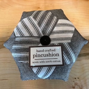 Pinwheel Pincushion | wool stuffed | farmhouse