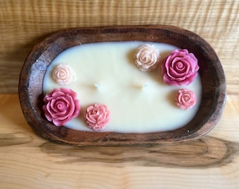 Rose Beeswax Dough Bowl Candle | All Natural