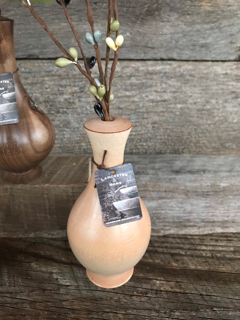 Hand Turned Wooden Twig Pot Vase Etsy