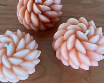 3 Geometric Swirl Shaped Candles | Peach | Terra Cotta