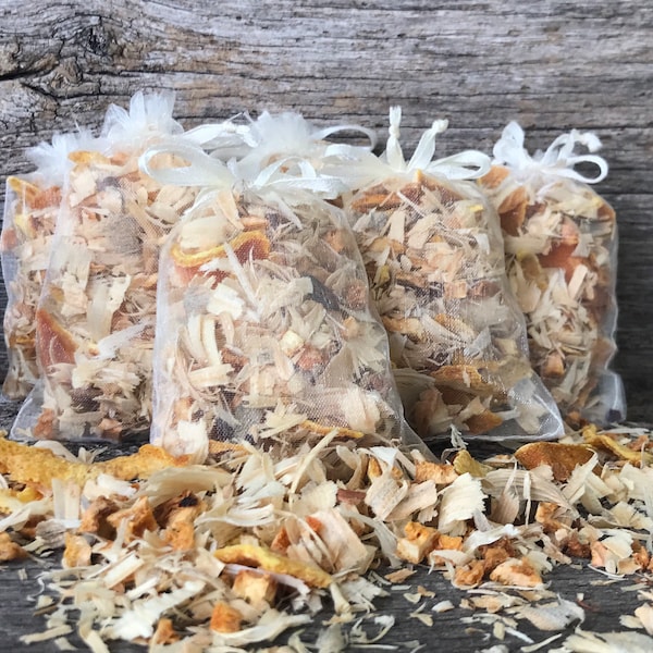 Orange and Pine Sachets- set of 6