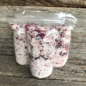 Himalayan Pink Salt and Rose Bath Salts - Large 13 oz bag