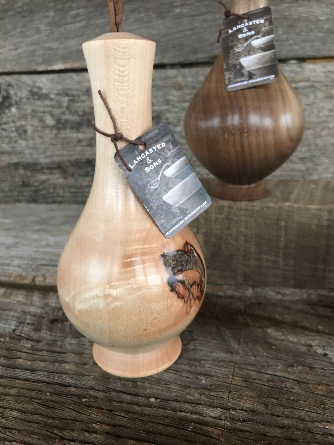 Hand Turned Wooden Twig Pot Vase Etsy