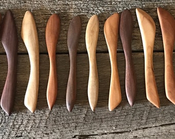 butter knife unique wooden knife Traditional handcarved plum wood spreader