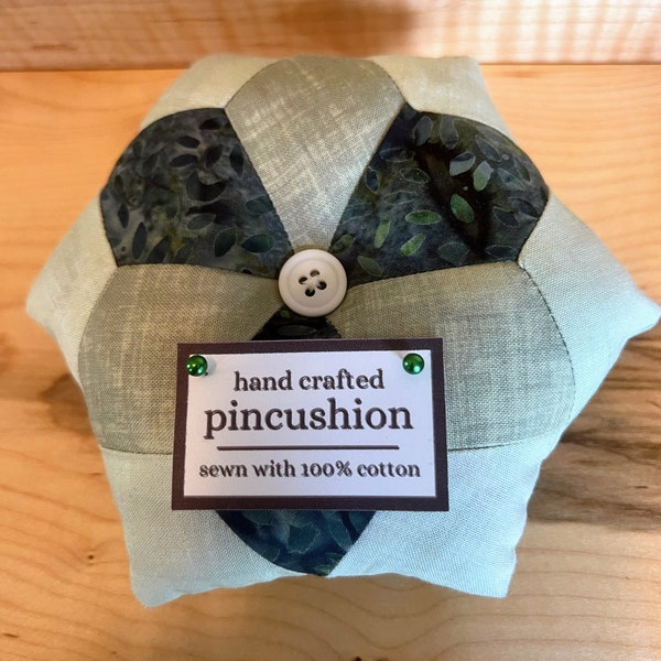 Pinwheel Pincushion | wool and walnut shell stuffed