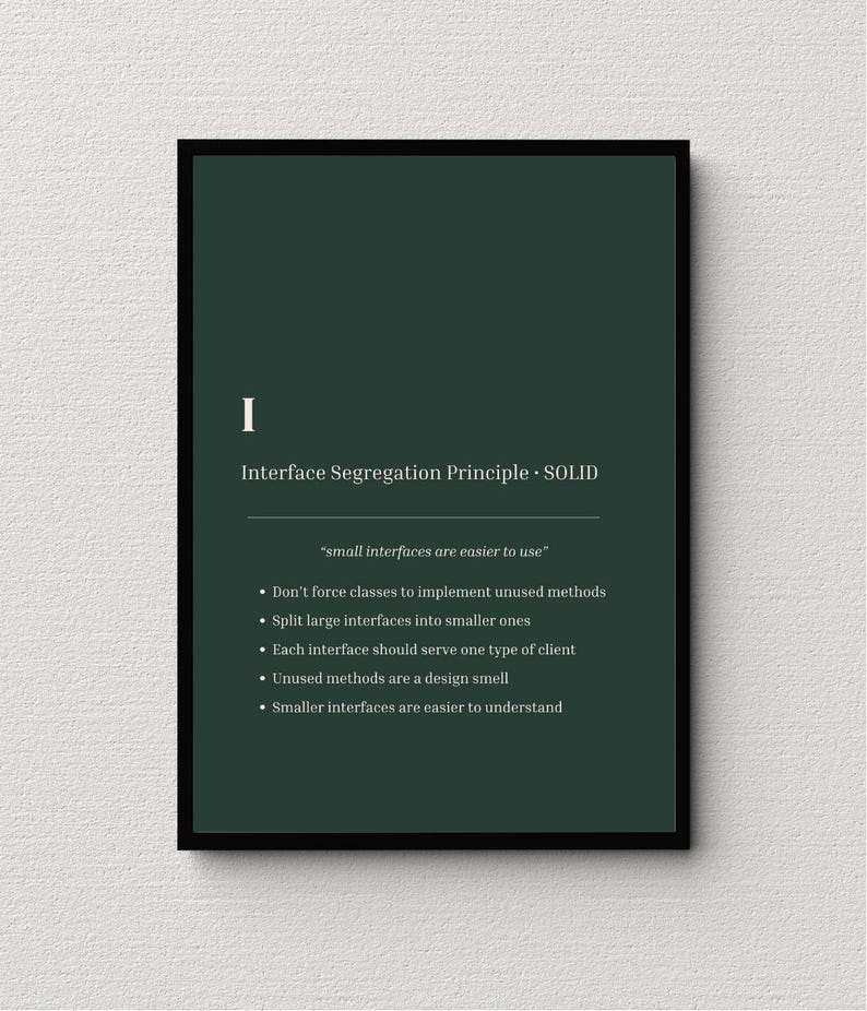SOLID Principles Poster Set | Clean Code Reference, Software Design Wall Art (PDF) image 4