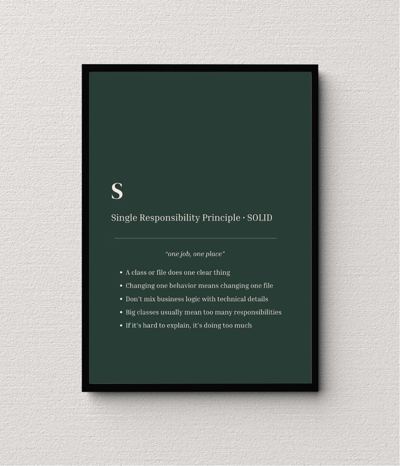 SOLID Principles Poster Set | Clean Code Reference, Software Design Wall Art (PDF) image 1
