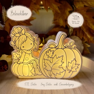 Autumn decoration, pumpkin, tealight holder, STL | 3D print file | Light box | 3MF | Light decoration | Digital download