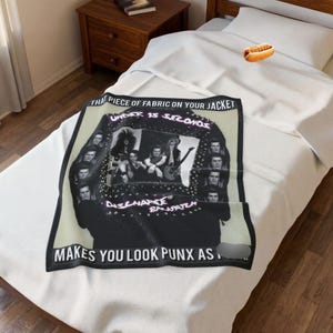 DISCHARGE Backpatch 30"x40" UNDER 15 SECONDS Song Lyrics Velveteen Plush Blanket