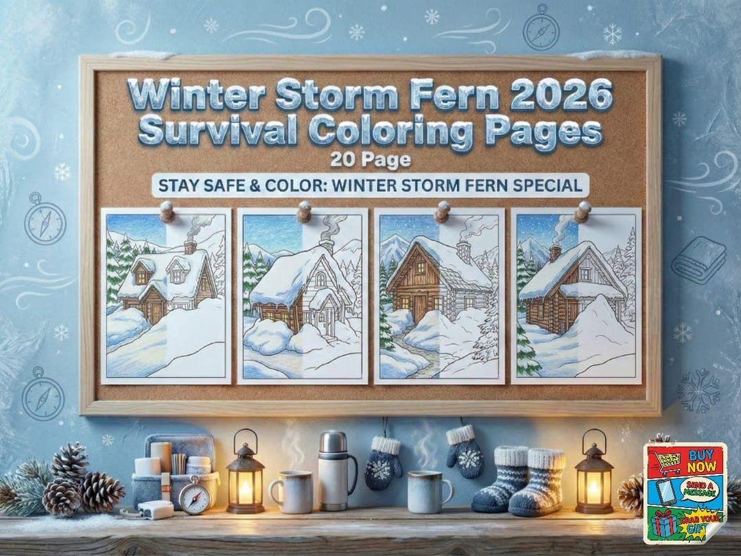 Winter Storm Fern 2026 Survival Kleurplaten, 20 realistische scènes ...