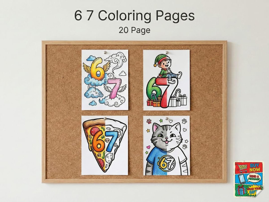 20 Six Seven Coloring Pages, 6 7 Movement Meme Coloring Book, Viral
