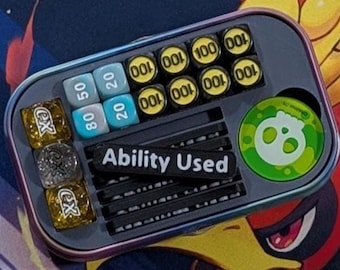 TKG Mini Tin Insert & Fähigkeitsmarker | Pokémon Sammelfigur Zubehör | 3D gedruckter Organizer |