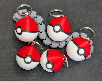 Poke Ball Keychain | Gamer Backpack Charm | Purse Charm |